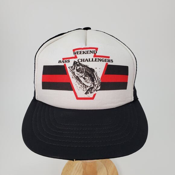 Weekend Bass Challengers Mesh Foam Snapback Baseball Hat Cap Jhats - Picture 1 of 11